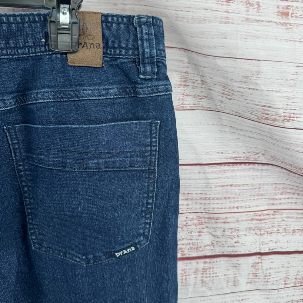 Prana Bridger Slim Fit Jeans Mens 36x32 Dark Wash Organic Cotton Stretch Denim
